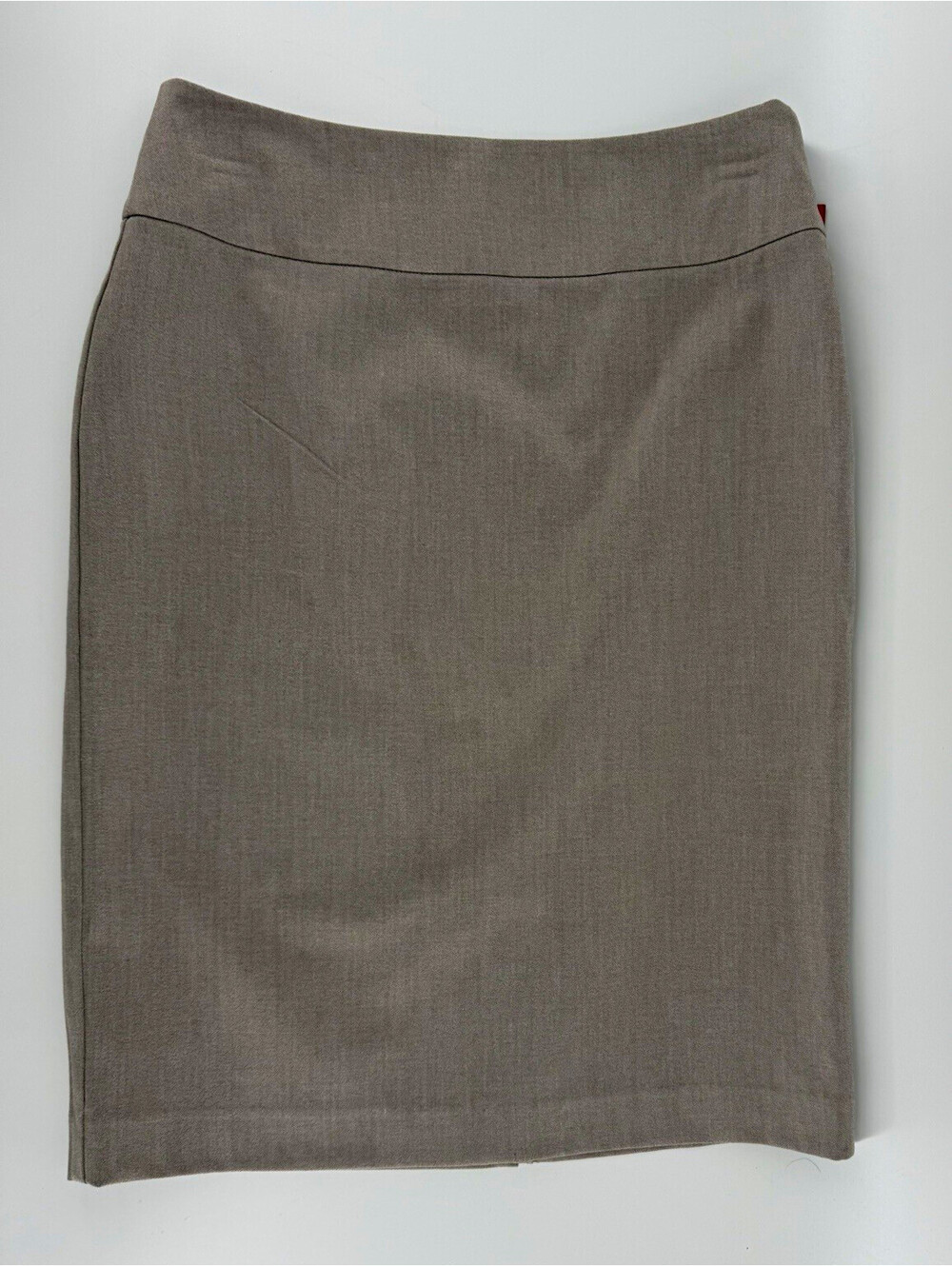 212 Collection Women Taupe Solid Pencil Skirt Size 2 Knee Lined Slit Zip